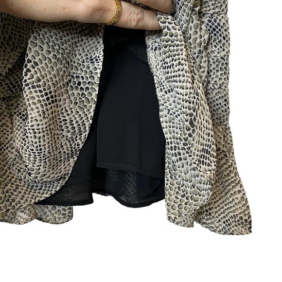 The East Order Thomsene Ruched Mini Dress Snake Print Olive size Small - Picture 6 of 7